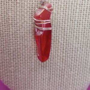 Rose Aura Quartz Necklace